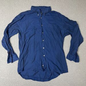 E-LUXE Shirt Mens large Luxe Performance Button Down Dress Shirt blue‎ cotton
